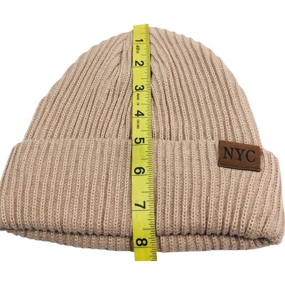 NEW NYC Tan Knitted Hat Beanie - Picture 4 of 5